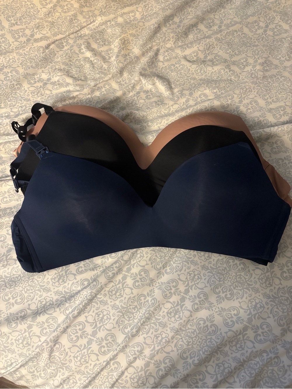 Auden nursing bra bundle 38 DD - Navy, Black, Nude GREY